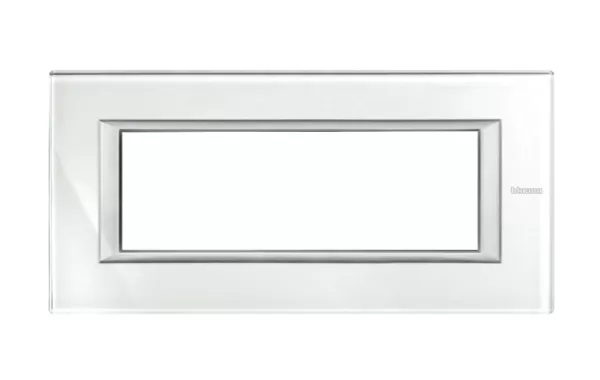 Placa 6 Modulos Color Vidrio - Whice Modelo Axolute Bticino Ref Ha4806vsw