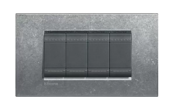 Placa Rectangular 4 Modelo Living Light . Terminacion Nativa Bticino Ref Lna4804na