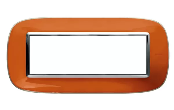 Placa 6 Modulos Color-naranjo Modelo Eliptica Bticino Ref Hb4806dr