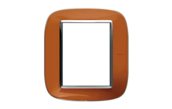 Placa 3+3 Color Naranjo Liquido Modelo Eliptica Bticino Ref Hb4826dr