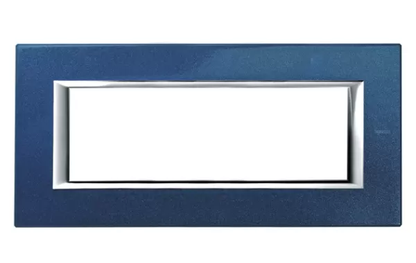 Placa 6 Modulos. Color Azul Meissen Modelo Axolute Bticino Ref Ha4806bm