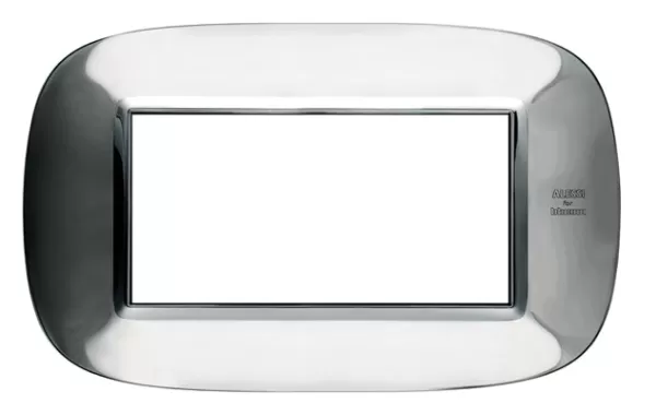 Placa 4 Modulos Color Acero Inoxidable Estilo Eliptica Bticino Ref Hb4804axl