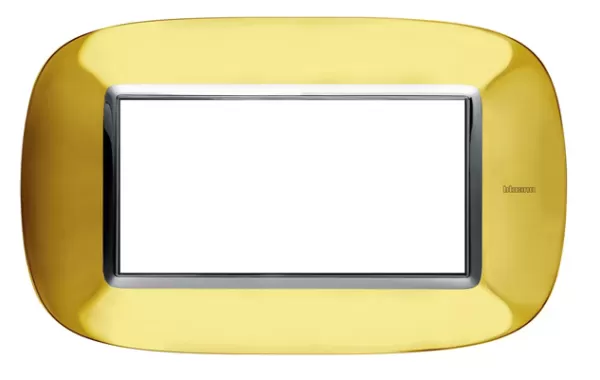 Placa 4 Modulos Color Oro Lãscido Estilo Eliptica Bticino Ref Hb4804or