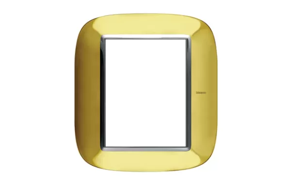Placa 3+3 Color Oro Liquido Modelo Eliptica Bticino Ref Hb4826or