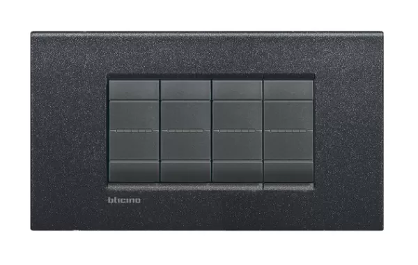 Placa Air 4 Modulos. Color Lava Modelo Living Light Bticino Ref Lnc4804nl