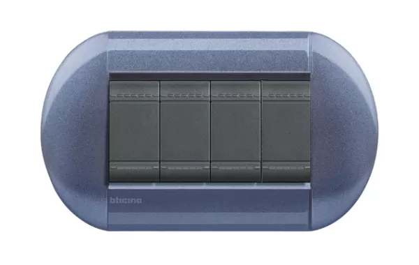 Placa Eliptica 4 Modelo Living Light. Terminacion Grape Bticino Cod Ref Lnb4804gp