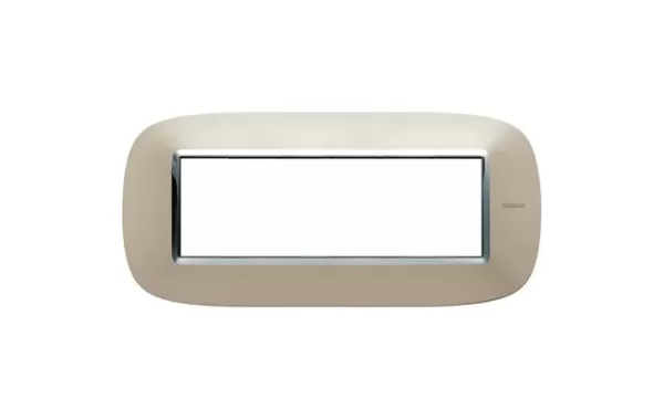 Placa 6 Modulos Color Titanio Claro Modelo Eliptica Bticino Ref Hb4806tc