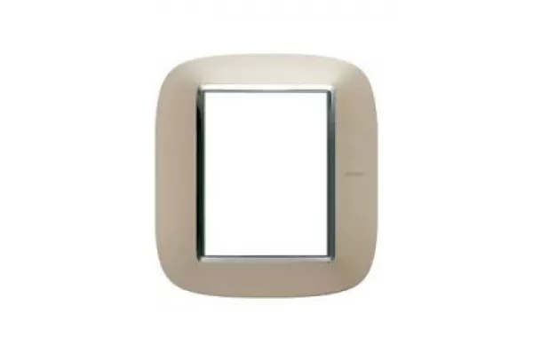 Placa 3+3 Color Titanio - Claro Modelo Eliptica Bticino Ref Hb4826tc