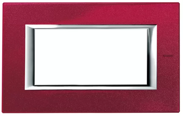 Placa 4 Modulos. Color Rojo China Modelo Axolute Bticino Ref Ha4804rc