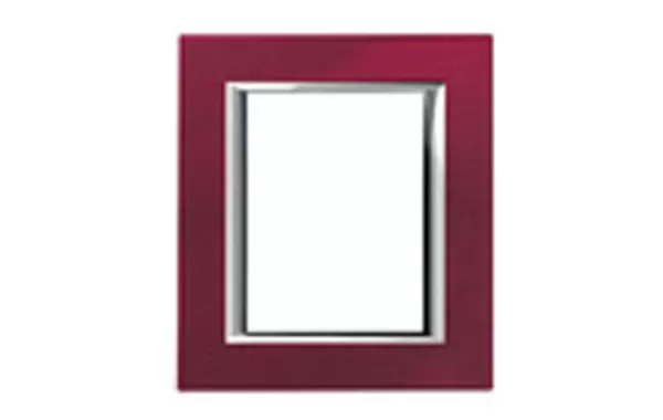 Placa 3+3 Modulos Color Rojo China Modelo Axolute Bticino Ref Ha4826rc
