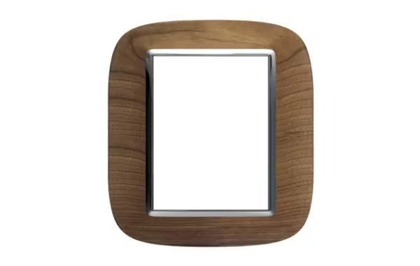 Placa 3+3 Color Madera - Cerezo Modelo Eliptica Bticino Ref Hb4826lca