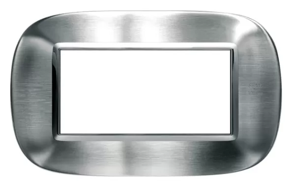 Placa 4 Modulos Color Alessi Inox Cepillado Bticino Ref Hb4804axs