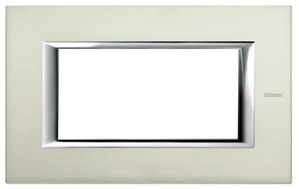 Placa 4 Modulos. Color Aluminio-cepillado Modelo Axolute Bticino Ref Ha4804xc
