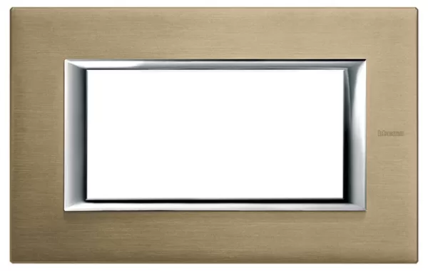 Placa 4 Modulos Color Titanio Cepillado Modelo Axolute Bticino Ref Ha4804nx