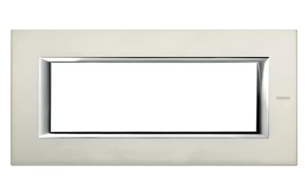 Plaa 6 Modulos Color Aluminio - Cepillado Modelo Axolute Bticino Cod Ref Ha4806xc