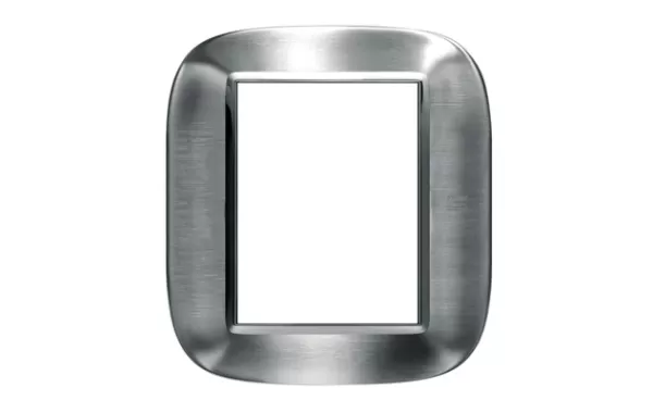 Placa 3+3 Color Acero Alessi - Inox. Cepillado Modelo Eliptica Bticino Ref Hb4826axs
