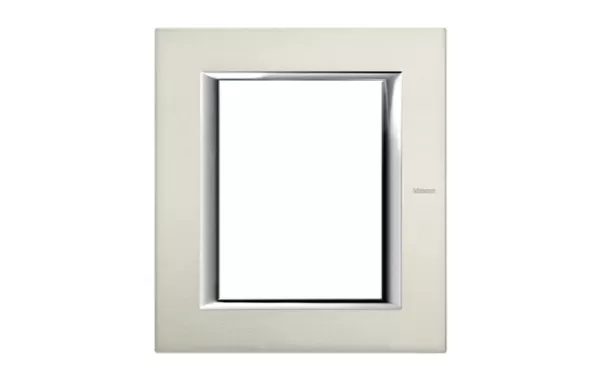 Placa 3+3 Modulos Color Aluminio - Cepillado Modelo Axolute Bticino Ref Ha4826xc