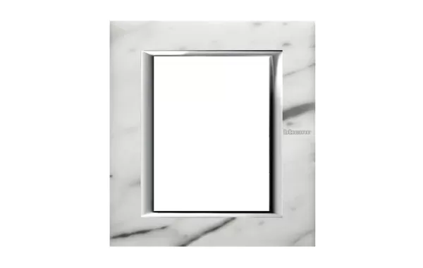 Placa 3+3 Modulos Color Marmol De Carrara Modelo Axolute Bticino Ref Ha4826rmc