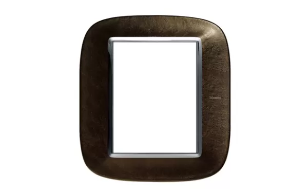 Placa 3+3 Color Cuero - Cafe Eliptica Bticino Ref Hb4826sls