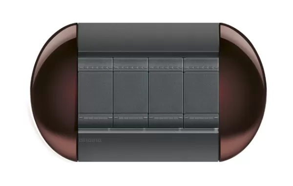 Placa Eliptica 4 Modelo Living Light. Terminacion Brown Bticino Cod Ref Lnb4804tw