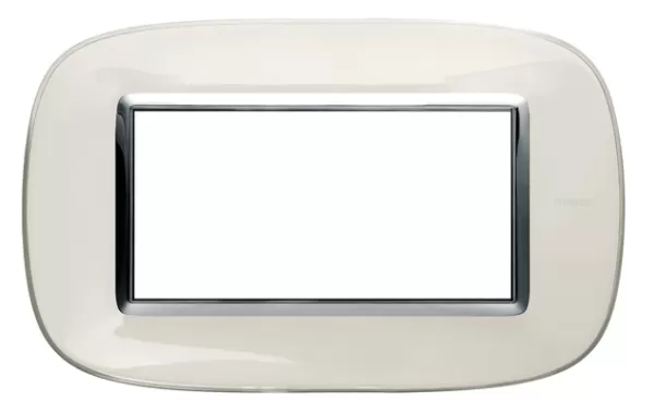 Placa 4 Modulos. Color Blanco Estilo Elipitica Bticino Ref Hb4804db