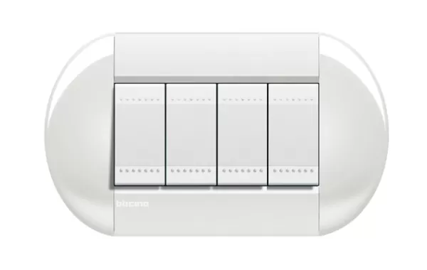 Placa Eliptica 4 Mod. Blanco Bticino Ref Lnb4804bi