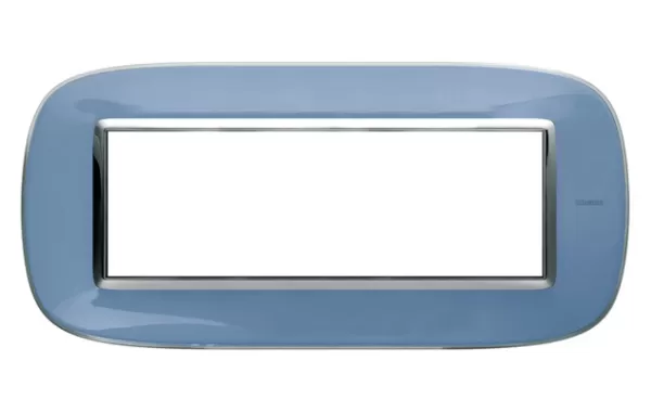 Placa 6 Modulos Color- Azul Estilo Eliptica Bticino Ref Hb4806dz