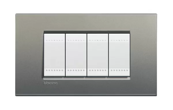 Placa Rectangular 4 Mod. Terminacion Avenue Bticino Ref Lna4804ae