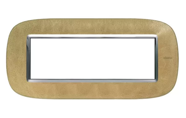 Placa 6 Modulos. Color Cuero - Arena Modelo Eliptica Bticino Ref Hb4806slc