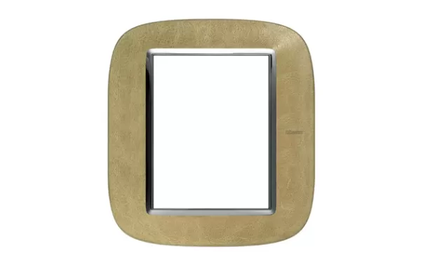 Placa 3+3 Color Cuero - Arena Modelo Eliptica Bticino Ref Hb4826slc