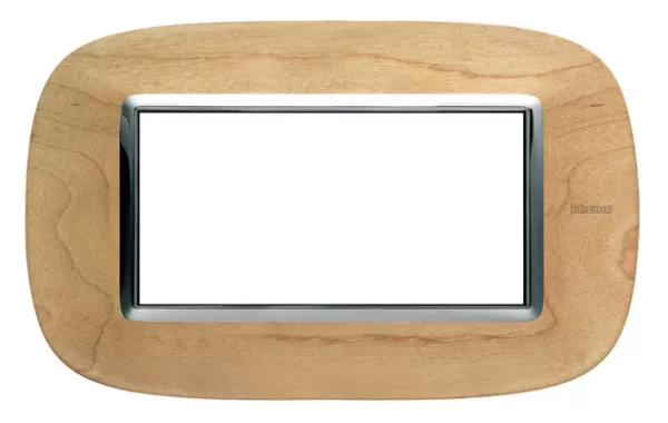 Placa 4 Modulos Color Acero Estilo Eliptica Bticino Ref Hb4804lae