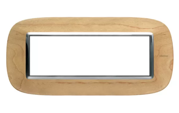 Placa 6 Modulos.color Madera Arce Modelo Eliptica Bticino Ref Hb4806lae