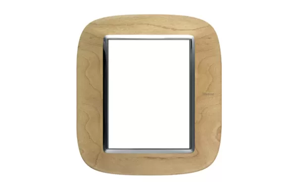 Placa 3+3 Color Madera Acer Modelo Eliptica Bticino Ref Hb4826lae