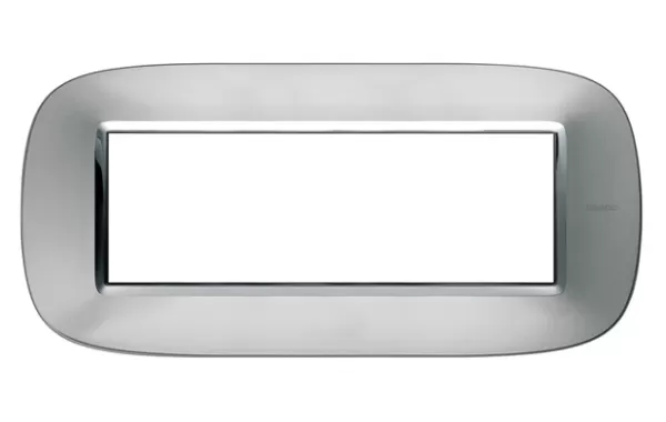 Placa 6 Mudulos. Color Aluminio Bticino Estilo Eliptica Ref Hb4806xc