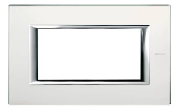 Placa 4 Modulos Color Vidrio - Espejo Acidado Modelo Axolute Bticino Ref Ha4804vsa