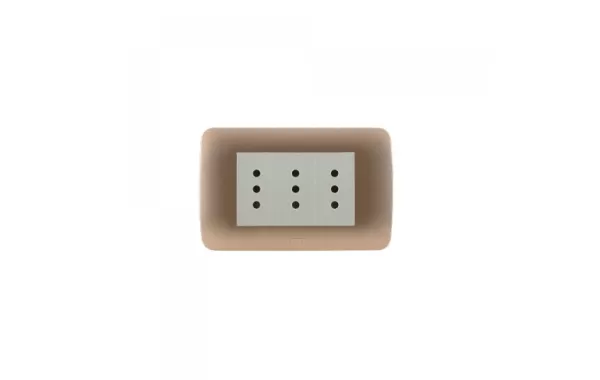 Enchufe Triple 10a 250v Beige Titanio Lexo