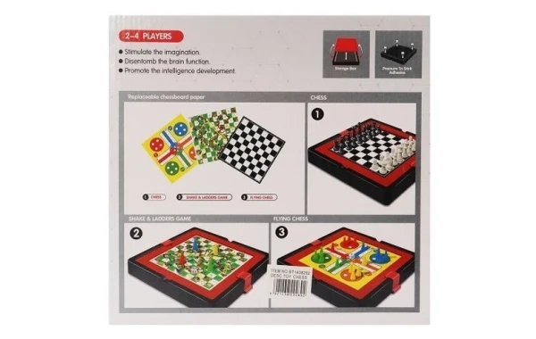 Juego De Mesa Magnético 4 En 1 Ludo, Damas, Ajedrez Y Snake