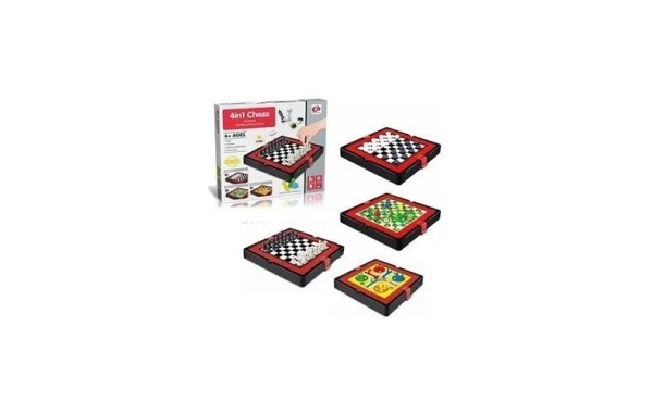 Juego De Mesa Magnético 4 En 1 Ludo, Damas, Ajedrez Y Snake