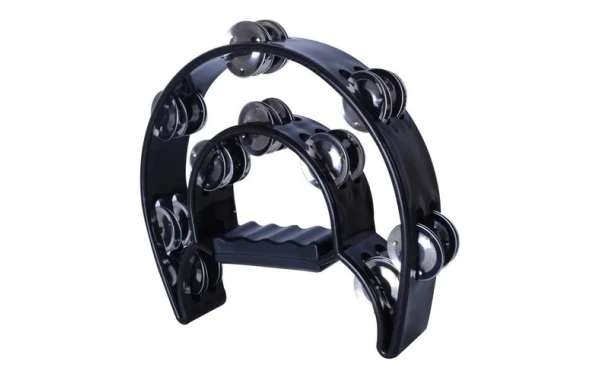 Pandero Media Luna Negro Grande Doble Chapa Todoaudio