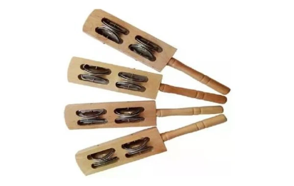 Pandero Sonajero Doble De Madera 23cm Rmx