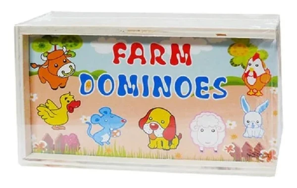 Domino De Granja Para Niños Caja De Madera