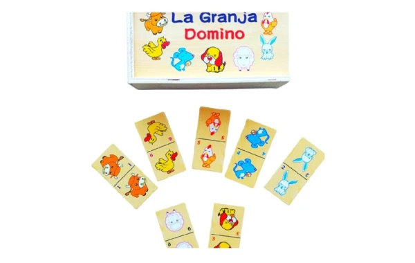 Domino De Granja Para Niños Caja De Madera