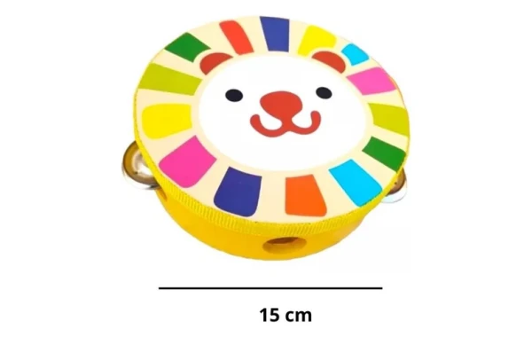 Pandero Musical Infantil Diseño Osito Amarillo 6 Pulgadas