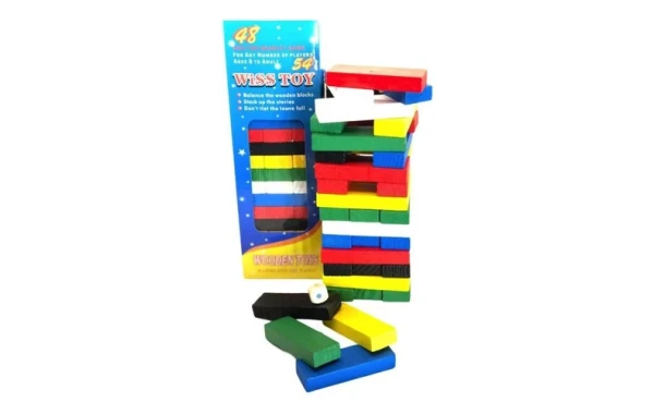 Mini Torre De Colores De Madera Con 48 Piezas