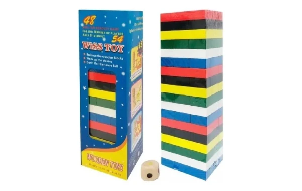 Mini Torre De Colores De Madera Con 48 Piezas