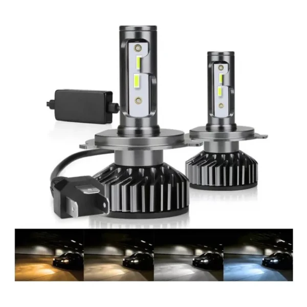 SET AMPOLLETAS LED H4 2 CARAS 12/24V 12.000 LUMENES - F30 RACING TECH - Luces Led | ClickRepuestos