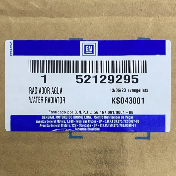 RADIADOR CHEVROLET ONIX 1.4 / SPIN 1.8 / COBALT 1.8 / PRISMA 1.4 ...