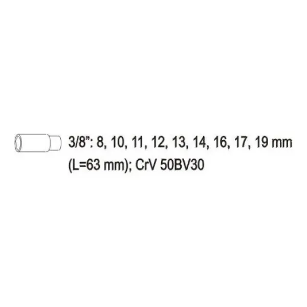 SET DADOS 3/8 LARGOS 8/10/11/12/13/14/16/17/19 YATO