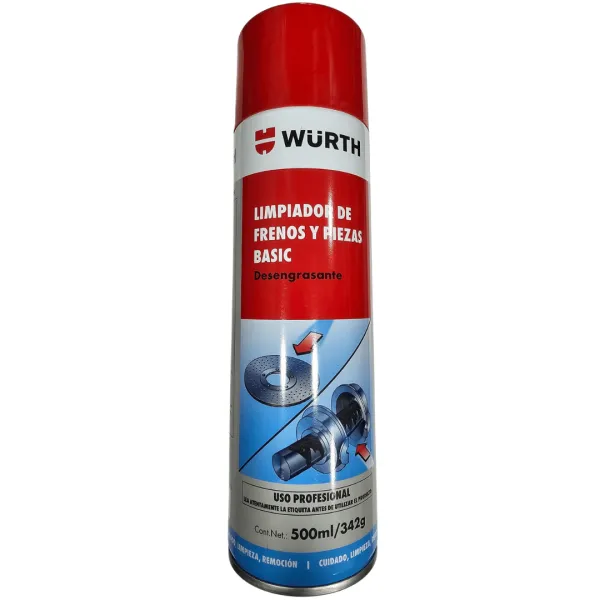 LIMPIADOR DE FRENOS Y PIEZAS BASICAS 500ML - WURTH