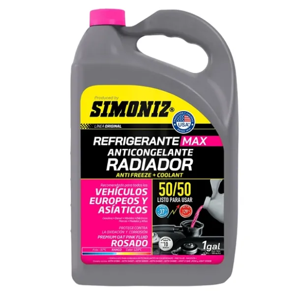 REFRIGERANTE ANTIFREZEE + COOLANT 50/50 PINK - SIMONIZ